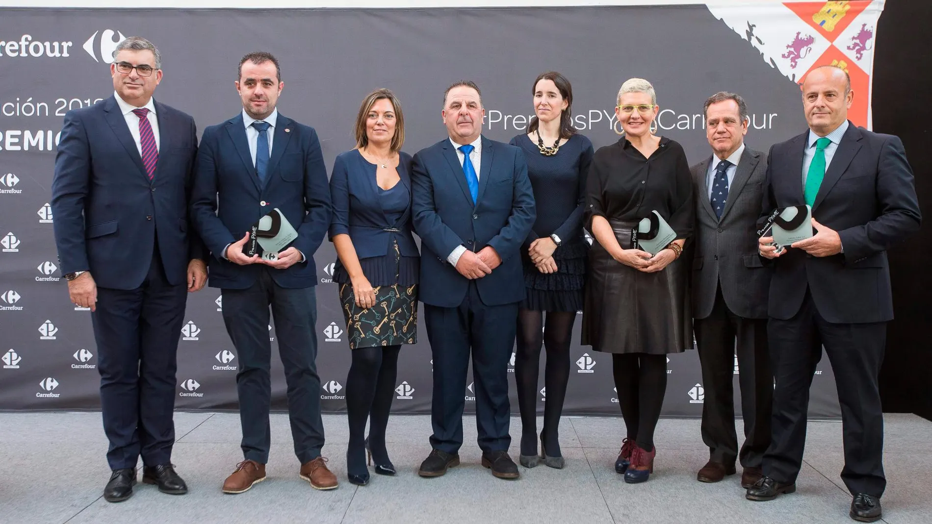 Foto de familia de la entrega de los Premios Pyme Carrefour