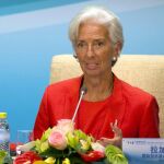 Christine Lagarde habla hoy en un acto en Pekín.