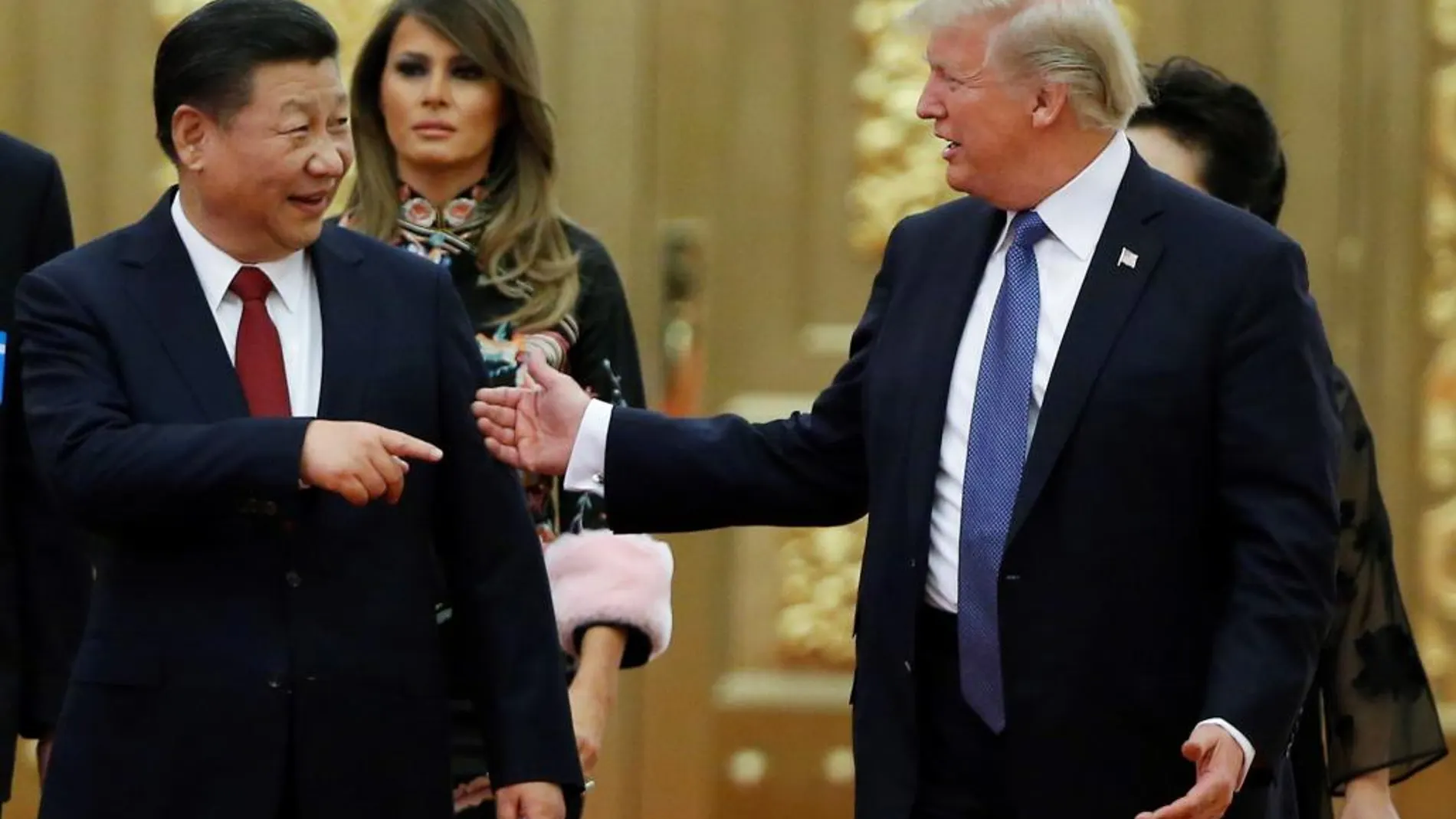 El presidente de los EEUU, Donald Trump, y su mujer, Melania, asisten a una cena de gala ofrecida por su homólogo chino, Xi Jinping /Efe