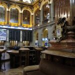 Paneles de la Bolsa en Madrid
