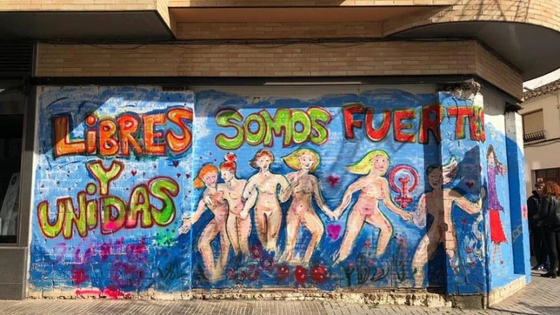 Imagen del mural feminista en Villarrobledo
