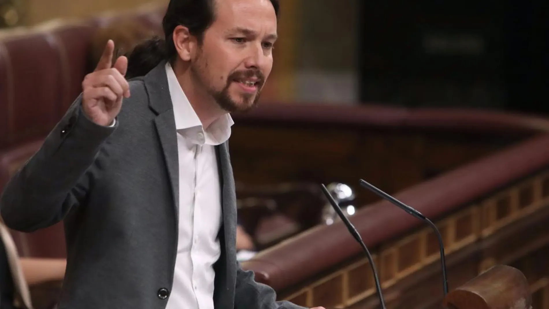 Pablo Iglesias durante su intervención en el pleno del Congreso de los Diputados