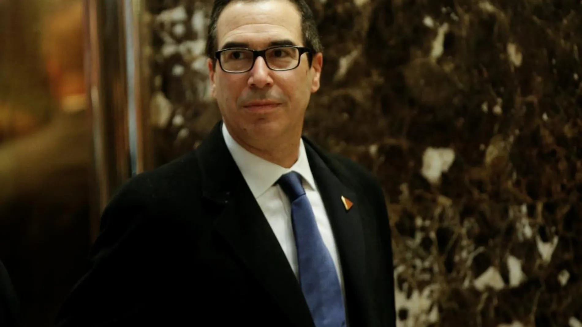 Steven Mnuchin, en la Trump Tower de Nueva York, ayer martes.