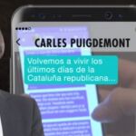 Captura de pantalla del Tele5 con uno de los mensajes de Puigdemont