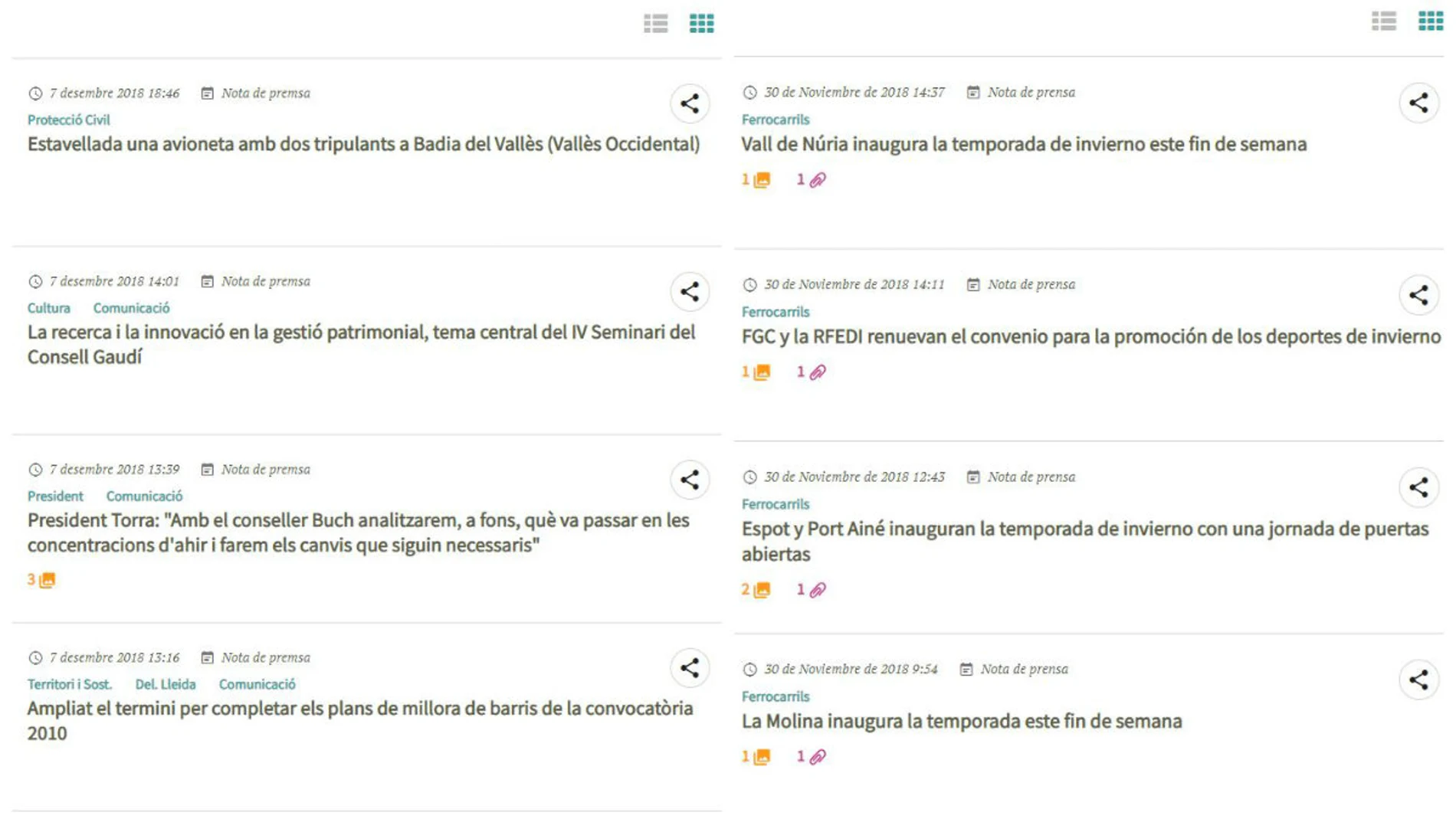 El Govern de la Generalitat «pasa» de traducir las notas de prensa oficiales al castellano