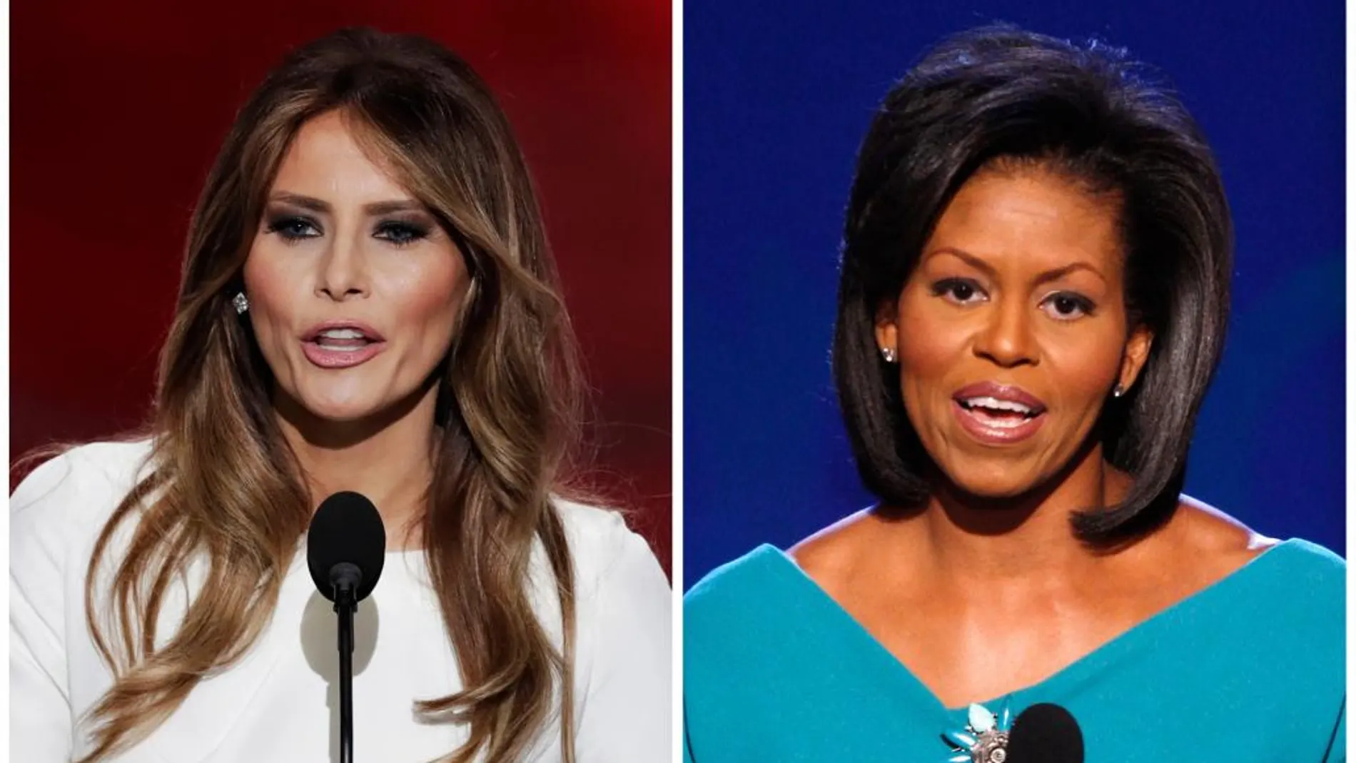 Melania Trump (2016) y Michelle Obama (2008)
