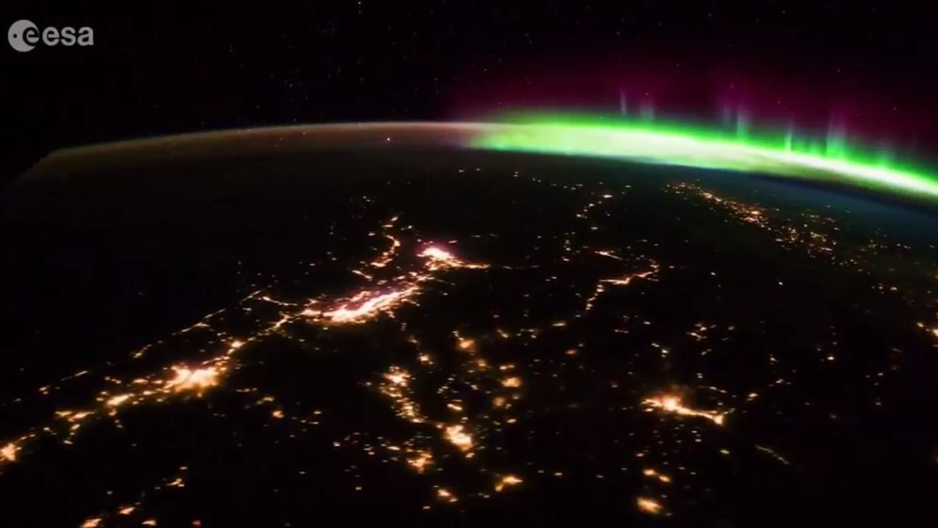 Imagen del vídeo compartido por el astronauta italiano