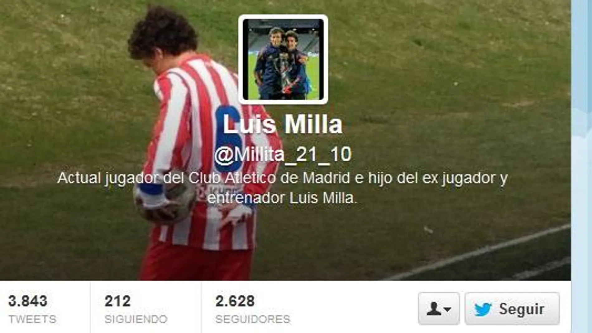 Fotografía del perfil de Twitter de Luis Milla hijo
