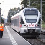 El tren permanece detenido en la estación de Salez-Sennwald