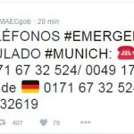 Exteriores habilita teléfonos de emergencia tras el tiroteo en Múnich