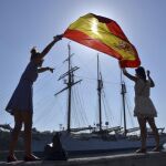 El buque escuela de la Armada española "Juan Sebastián Elcano"tras su estancia en Cuba