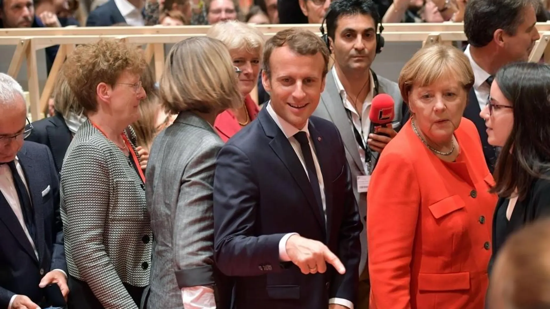 La canciller alemana, Angela Merkel, y el presidente de Francia, Emmanuel Macron