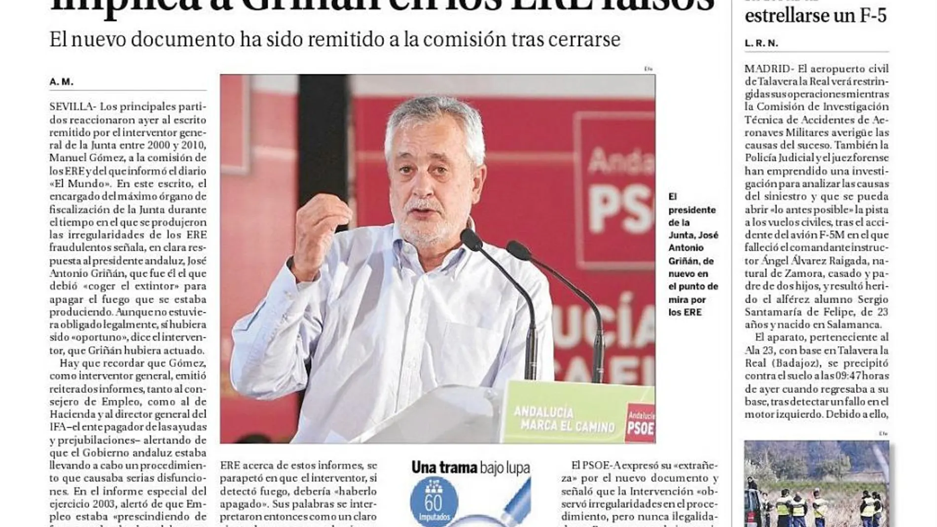 Griñán vuelve al punto de mira