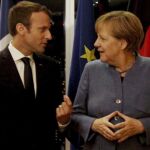 La canciller alemana Angela Merkel y el presidente francés Emmanuel Macron el pasado mes de septiembre en Tallín.