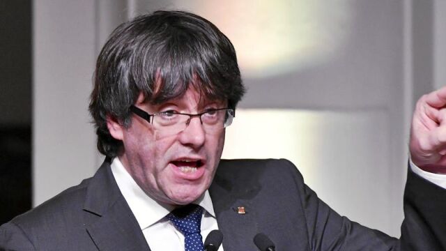 Imagen de Puigdemont durante una rueda de prensa desde Bélgica