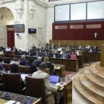La consejera de Hacienda, María Jesús Montero, durante el debate de presupuestos