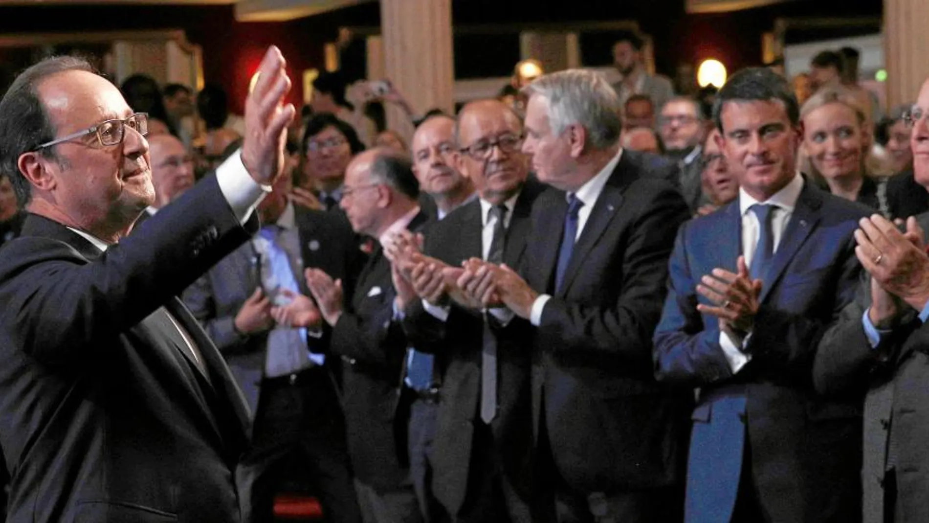 El presidente galo, François Hollande, ayer, durante su intervención en el foro «La democracia frente al terrorismo» celebrado en París