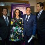 Juan Prieto Corpas, Raquel Martínez, Sáez Aguado y Alberto de Castro, antes del comienzo de la jornada