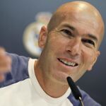 Zidane, esta mañana durante la comparecencia ante los medios