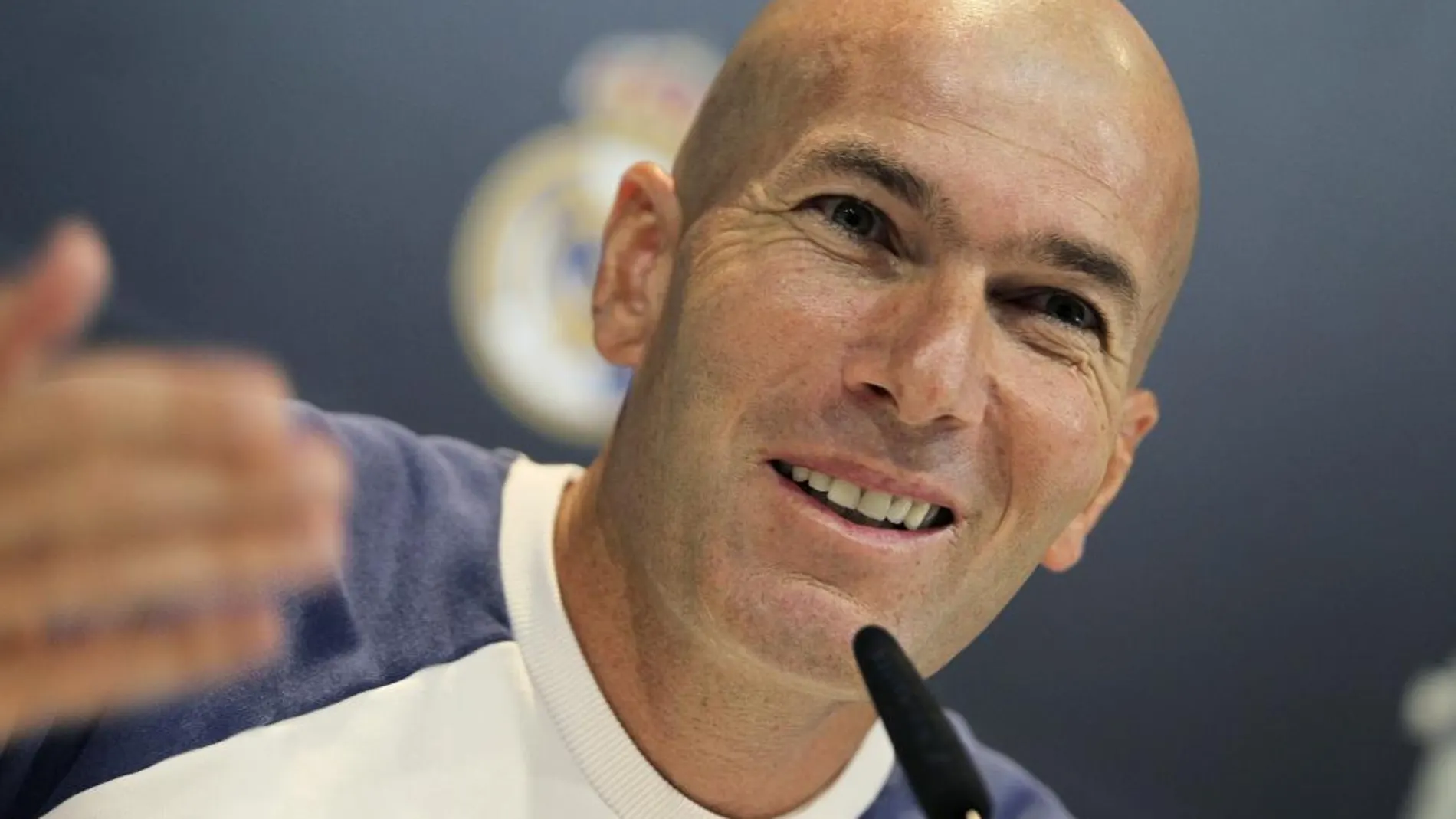 Zidane, esta mañana durante la comparecencia ante los medios