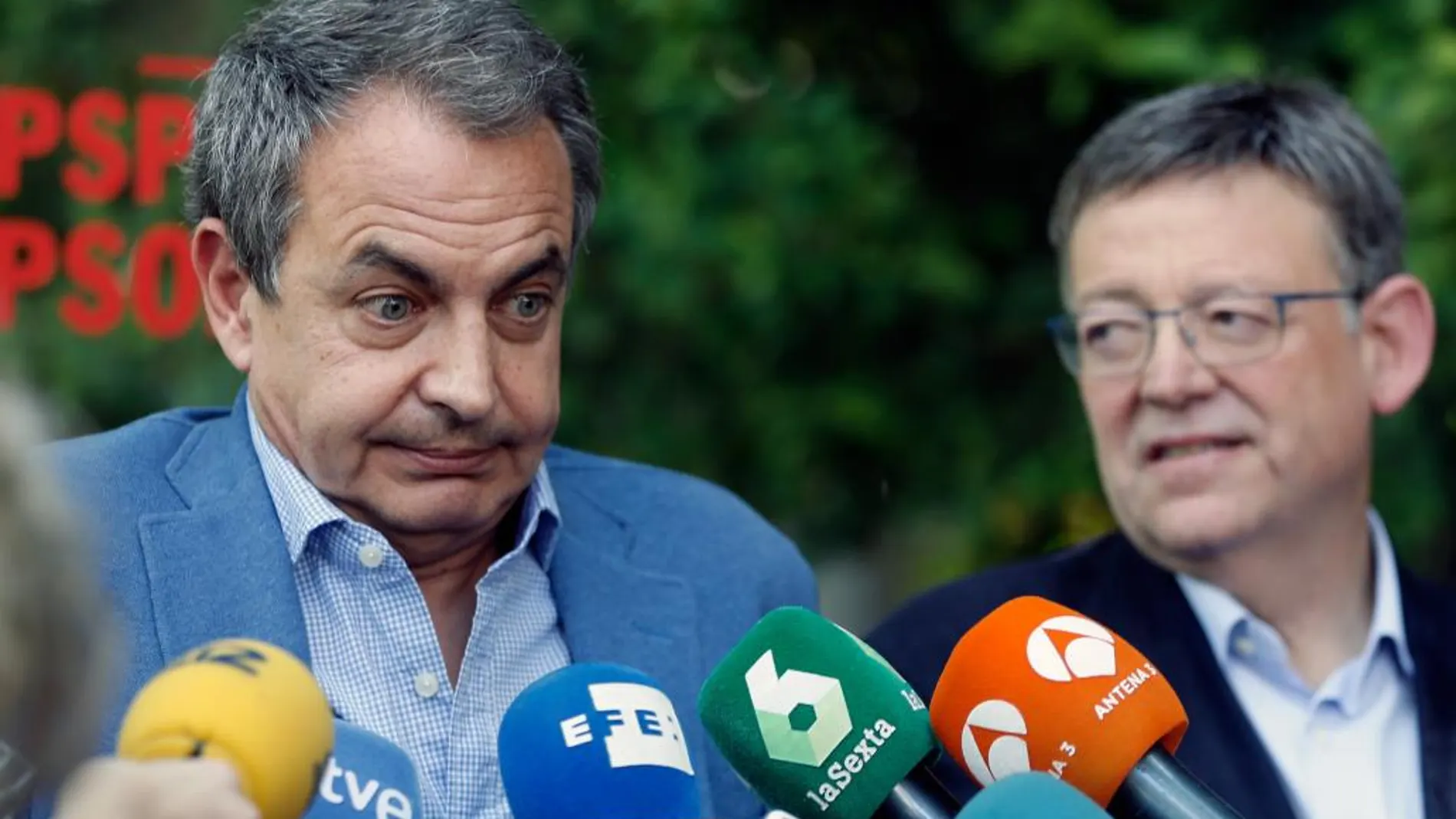 El expresidente José Luís Rodríguez Zapatero y el presidente de la Generalitat, Ximo Puig