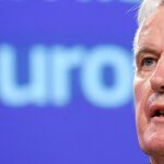 El negociador jefe de la UE para el Brexit, Michel Barnier, durante su rueda de prensa de ayer en Bruselas