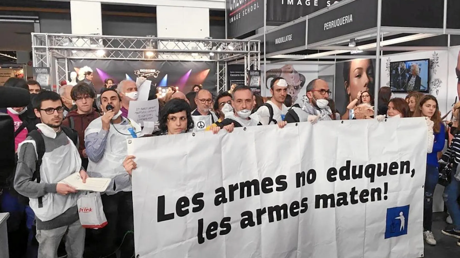 Imagen de la protesta de la plataforma «desmilitaricemos la educación» en 2017
