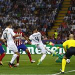 Sergio Ramos marca el primer gol del partido en la última final de la Liga de Campeones disputada en Milán