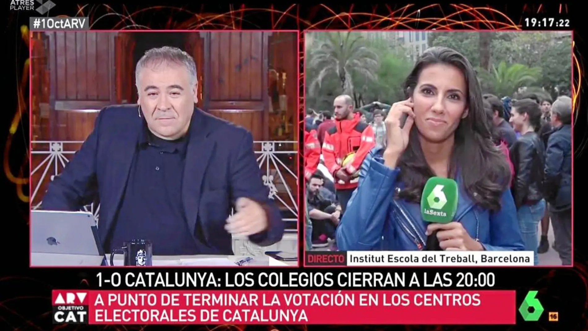 García Ferreras y Ana Pastor en «Al Rojo Vivo: Objetivo Cataluña»