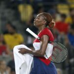 Venus Williams durante el partido ante la belga Flipkens