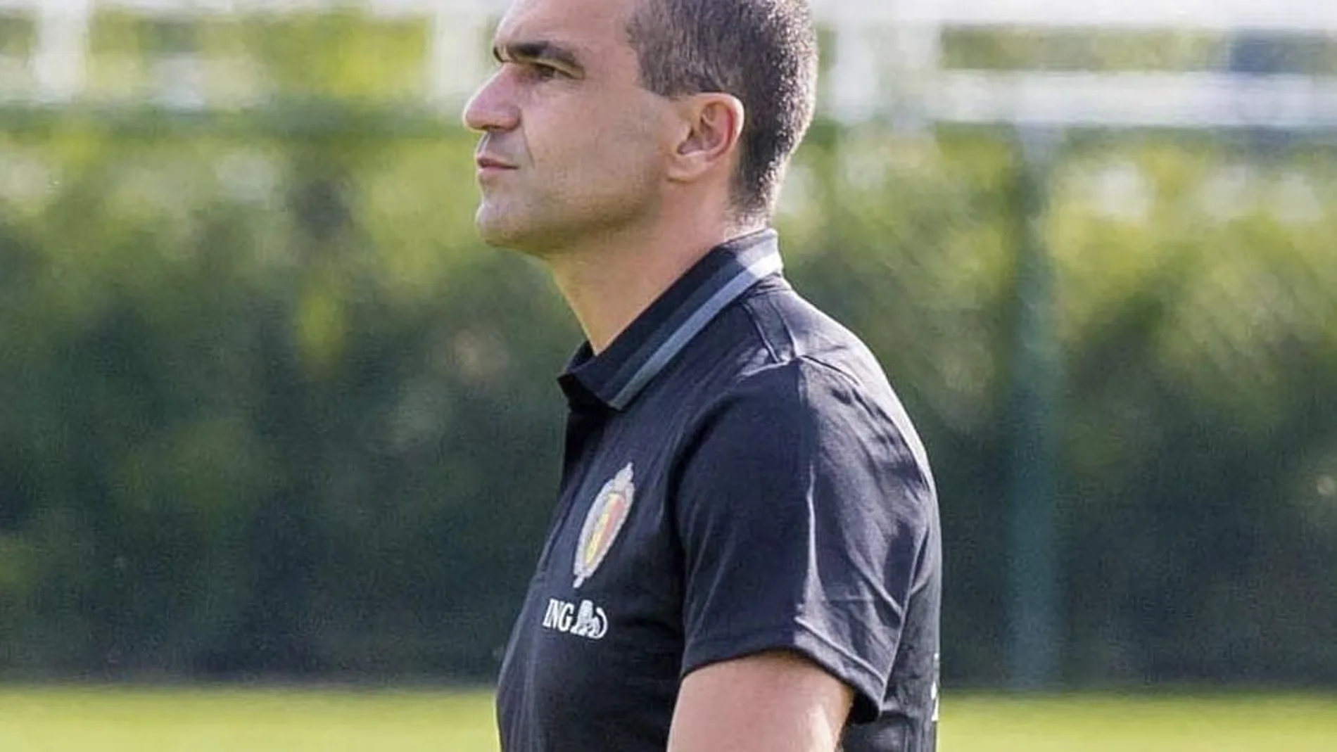 El entrenador belga, el español Roberto Martínez durante un entrenamiento. EFE/Stephanie Lecocq
