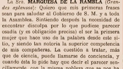 El día que la marquesa de La Rambla hizo historia