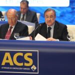 Florentino Pérez, presidente del Grupo ACS, durante una junta de accionistas de la compañía