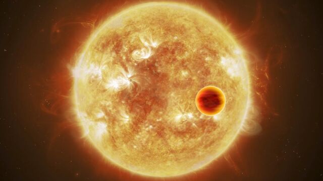 Un exoplaneta caliente, en una composición de la ESA