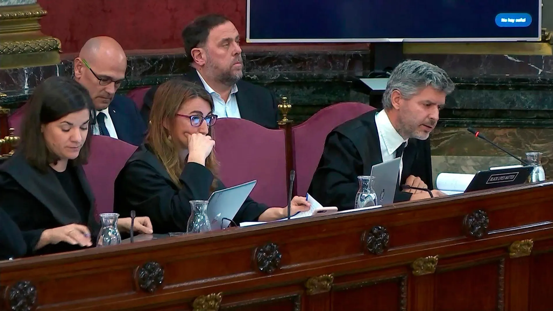 El líder de ERC, Oriol Junqueras, esta semana en el juicio del “procés”.