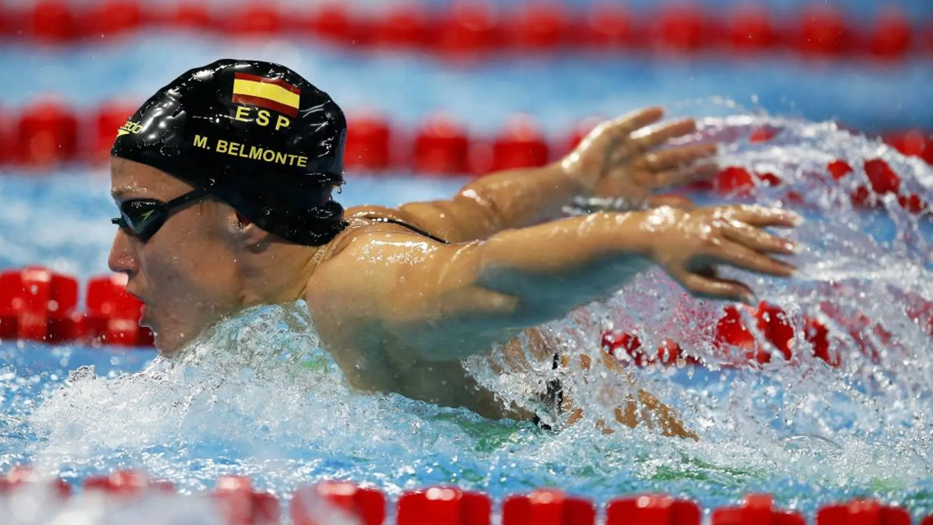 La nadadora española, Mireia Belmonte, durante la competición femenina de 200 metros mariposa