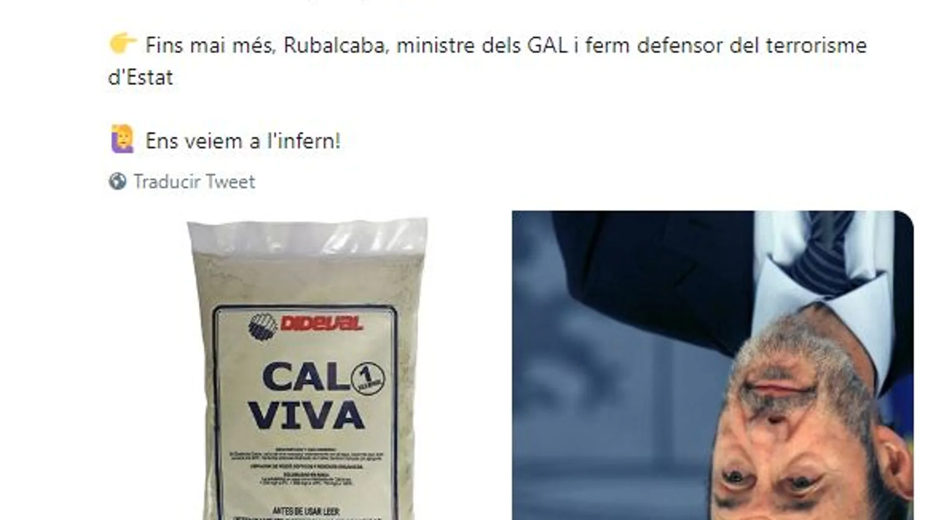 Tuit de Arran sobre la muerte de Rubalcaba