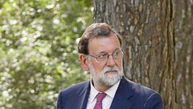 El presidente del Gobierno, Mariano Rajoy, antes de la rueda de prensa que ofreció tras su despacho de verano con el Rey el pasado día 7
