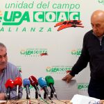 El coordinador de la Alianza UPA-COAG, Aurelio Pérez, y el secretario general de COAG, Aurelio González, presentan su balance agrario del año 2018 y anuncian movilizaciones por el anuncio de Azucarera de bajar el precio de la remolacha