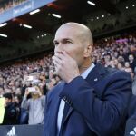 El entrenador del Real Madrid, Zinédine Zidane, durante el partido