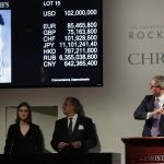 Pylkkanen, a la derecha, en plena acción durante la subasta del legado Rockefeller el pasado 8 de mayo.