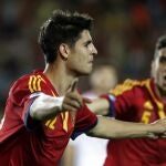 Alvaro Borja Morata celebra su gol