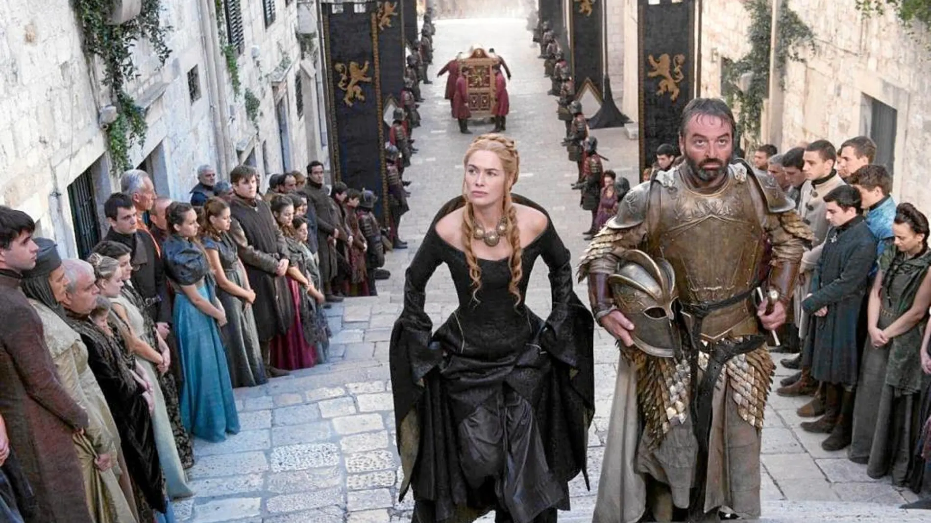 Cersei Lannister en un fotograma de «Juego de tronos» en Dubrovnik