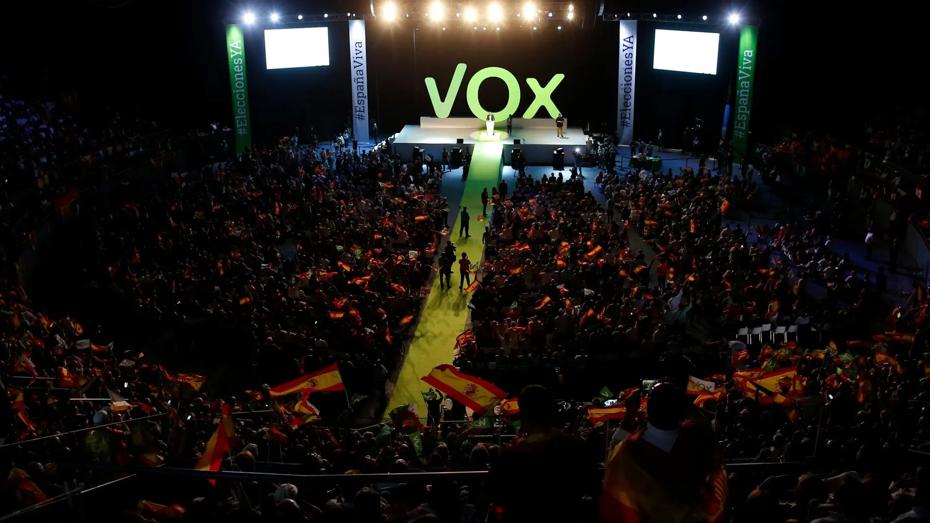 Acto de Vox en la plaza de toros de Vistalegre en octubre de 2018