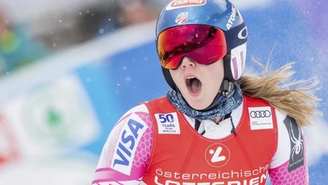 Mikaela Shiffrin tras su prueba en el Gigante de Semmering