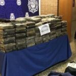 Los 482 kilos de cocaína estaban repartidos en paquetes rectangulares perfectamente precintados en plástico de un kilogramo de peso.