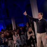 El presidente del PP-A, Juanma Moreno, ayer en Aguilar de la Frontera