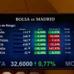 Uno de los paneles del principal indicador de la Bolsa española, el IBEX 35 / Efe