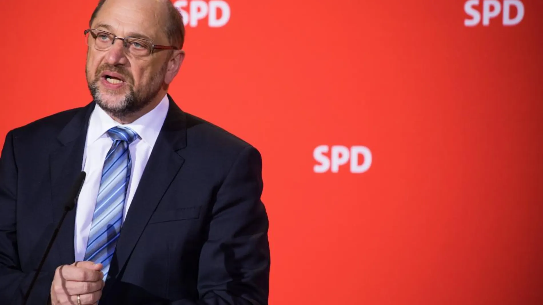 El líder del Partido Social Demócrata (SPD), Martin Schulz, habla durante una conferencia de prensa el pasado miércoles