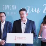 La portavoz del Consell, Mónica Oltra, justificó la explicación del voto de Compromís obviando la defensa que el presidente Puig había realizado sobre la necesidad de apoyar el aumento del déficit (LA RAZÓN)